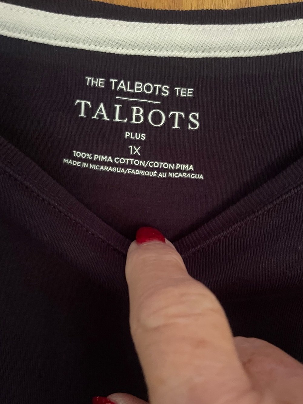 NWOT: Talbots Navy Short Sleeve Crewneck Tee - Picture 2 of 3